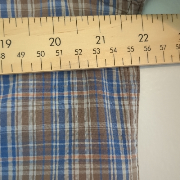 Levi's Shirt Mens Medium Pearl Snap Blue Plaid Short Sleeve Western Cowboy - Picture 8 of 10